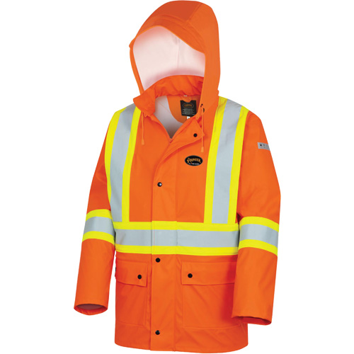 5892PKT High-Visibility FR Waterproof Safety Jacket, X-Small, High Visibility Orange Superchem Industries