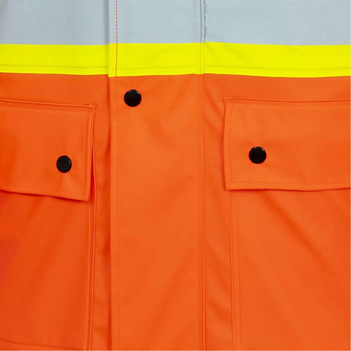 5892PKT High-Visibility FR Waterproof Safety Jacket, X-Small, High Visibility Orange Superchem Industries