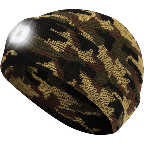 5677 Tuque en tricot avec lampe frontale &agrave; DEL, Doublure en Molleton, Taille unique, Camo Superchem Industries