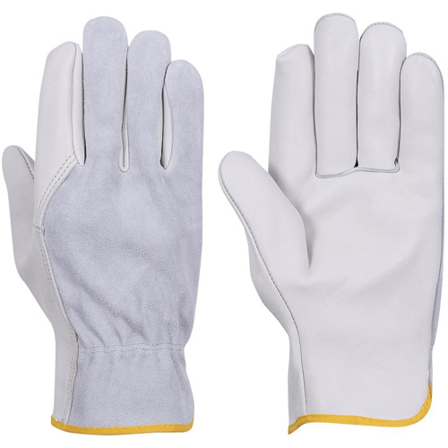 535G Gants de chauffeur beige, Petit, Paume en Cuir fleur de vache Superchem Industries