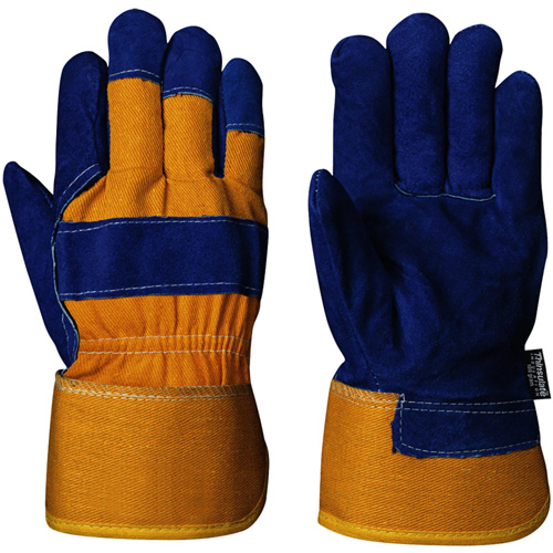 630 Gants d'appareilleur isol&eacute;s bleus, Taille unique, Paume en Cuir de vache refendu, Doublure en Boa Superchem Industries