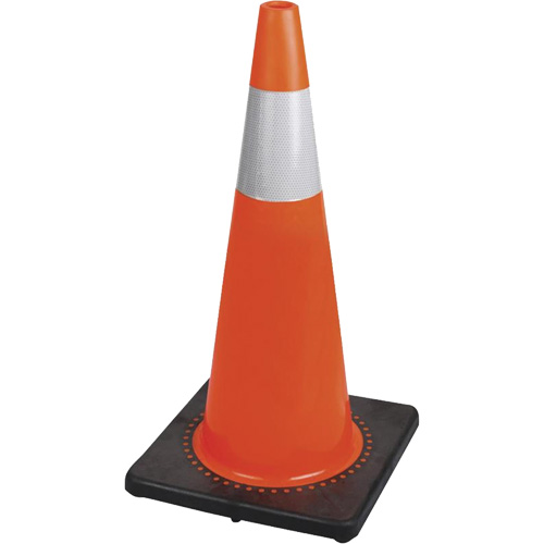 183N Premium Flexible Safety Cone, 28", Orange, 4" Reflective Collar(s) Superchem Industries