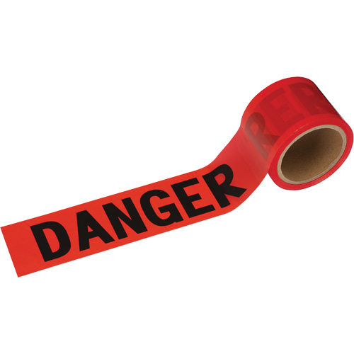 388 Ruban de danger, Bilingue, 3" la x 200' lo, 1,5 mil, Noir/rouge Superchem Industries