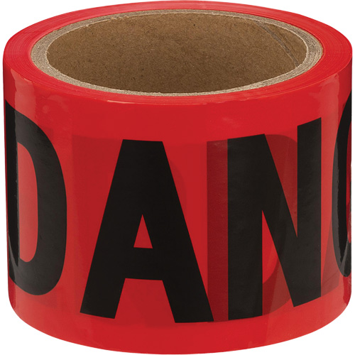 388 Ruban de danger, Bilingue, 3" la x 200' lo, 1,5 mil, Noir/rouge Superchem Industries