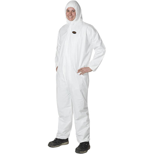 2055 Disposable Coveralls, Small, White, Microporous Superchem Industries