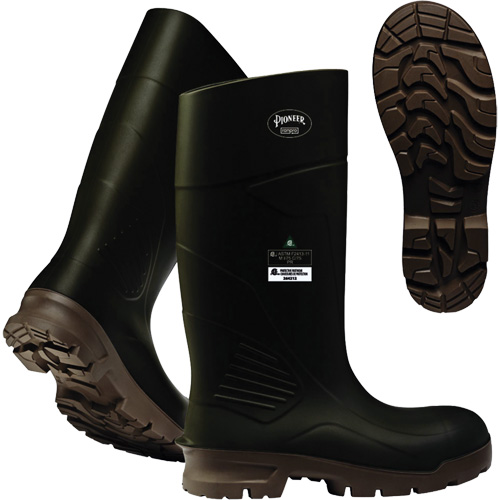 B405FUL.GR Bottes &agrave; plaque d'acier Pioneer, Polyur&eacute;thane, Embout Acier, Pointure 4, Semelle R&eacute;sistant aux perforations Superchem Industries