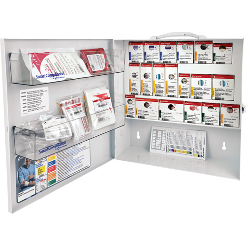 Armoire pour premiers soins SmartCompliance, R&eacute;pond &agrave; la norme CSA Z1220-17 type 2 environnements &agrave; faible risque, Petit (2-25 travailleurs) Superchem Industries