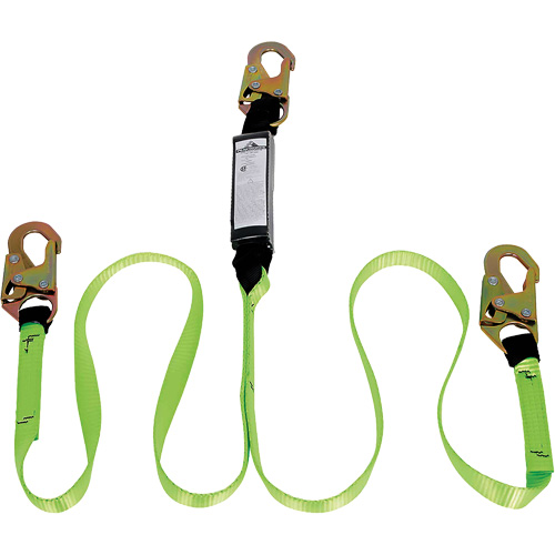 SA-54000-4 Shock Absorbing Lanyard, 4', Snap Hook Center, Snap Hook Leg Ends, Polyester Superchem Industries