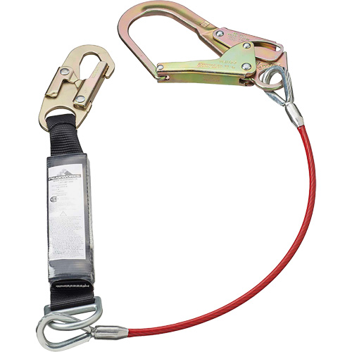 SA-5502-4 Shock Absorbing Lanyard, 4', Rebar Hook Center, Snap Hook Leg Ends, Polyester Superchem Industries