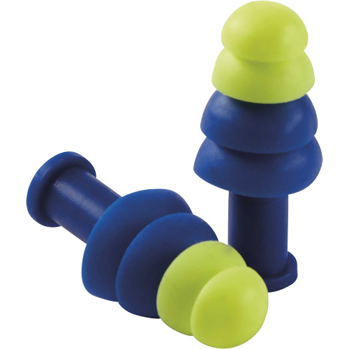 Bouchons doreille coniques r&eacute;utilisables, Sans cordon, Vrac - Boîte, 27 dB NRR, Taille unique Superchem Industries