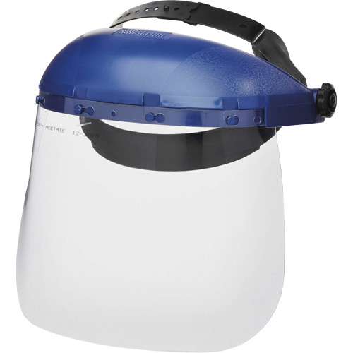 Masque protecteur avec coque simple de la s&eacute;rie 390 Premium, Ac&eacute;tate, Suspension Rochet Superchem Industries