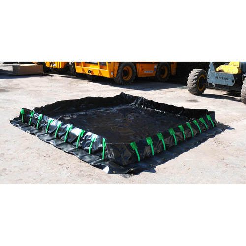Berme Ultra-Containment Berm, Capacit&eacute; 748 gal. US, 10' la x 10' lo x 12" h, Paroi &agrave; piquets Superchem Industries
