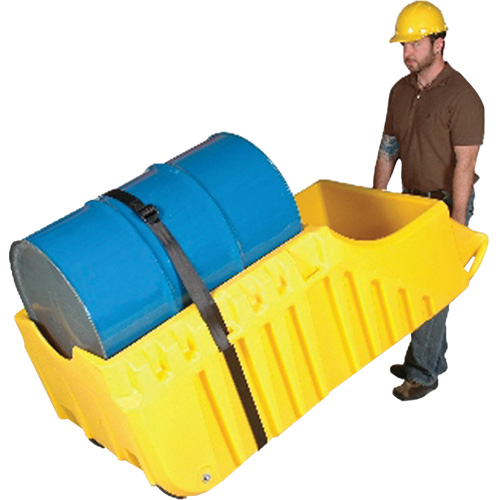 Drum Dolly, 26.5" L x 26.5" W x 5" H, 800 US gal. Spill Cap. Superchem Industries