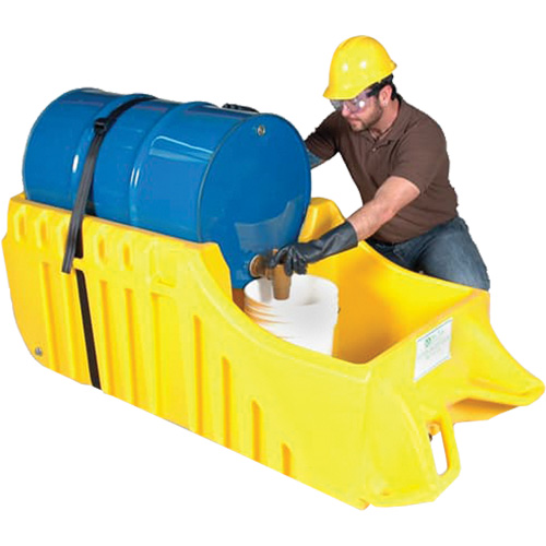 Drum Dolly, 26.5" L x 26.5" W x 5" H, 800 US gal. Spill Cap. Superchem Industries