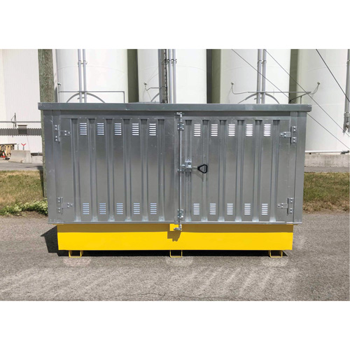 Steel Ultra-Twin IBC Hard Top, 123.4" L x 73.4" W x 66.4" H, 12250 lbs. Load Capacity Superchem Industries