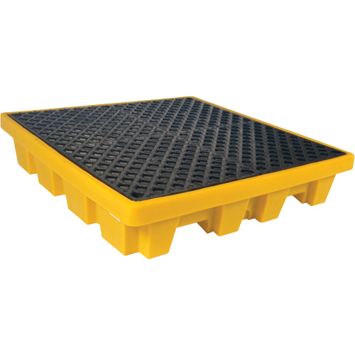 4-Drum Nestable Ultra-Spill Pallet&reg;, 66 US gal. Spill Capacity, 51" x 51" x 10" Superchem Industries