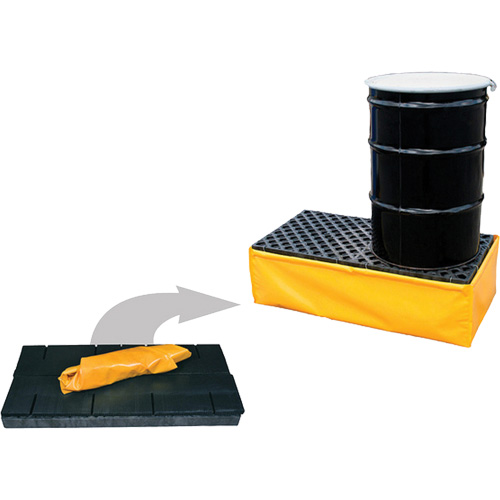 Ultra-Spill Pallet flexible, 2 barils, Capacit&eacute; de d&eacute;versement 66 gal. US, 48" x 24" x 14" Superchem Industries