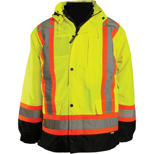 7-in-1 Jacket, Polyester, High Visibility Orange, Medium Superchem Industries