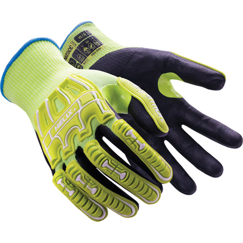 Gants r&eacute;sistants aux chocs Helix 3062IMP, 6/T-petit, Paume en Mousse de nitrile, Poignet &eacute;lastique/Poignet en tricot Superchem Industries