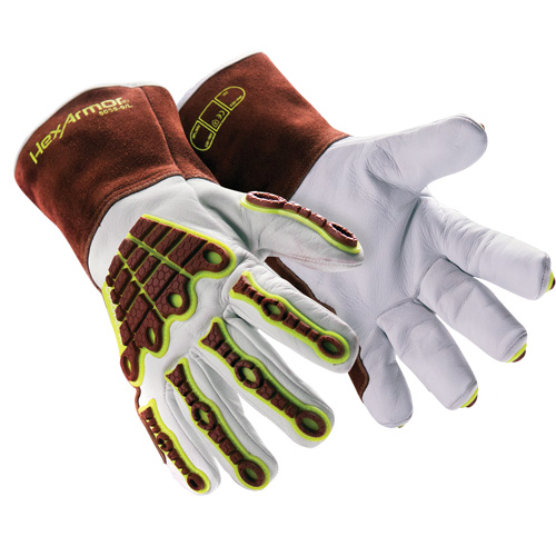 HeatArmor&reg; 5055 Welding Gloves, Grain Goatskin, Size Small/7 Superchem Industries