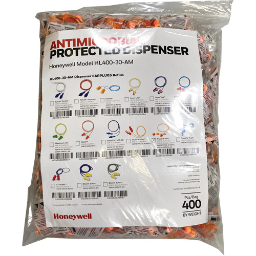 TF-30 Earplugs Refill for HL400 Dispenser, Bulk - Polybag, Corded Superchem Industries