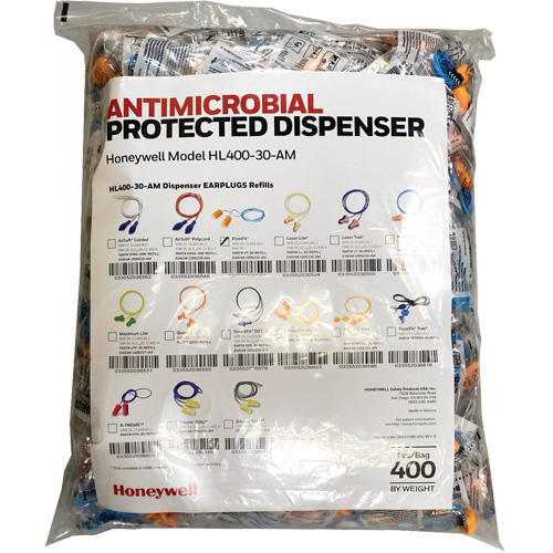 FF-30 Earplugs Refill for HL400 Dispenser, Bulk - Polybag, Corded Superchem Industries