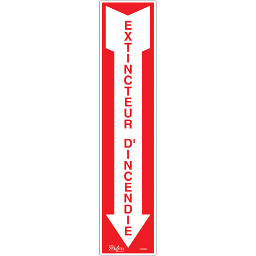"Extincteur d'incendie" Sign, 4" x 18", Vinyl, French with Pictogram Superchem Industries