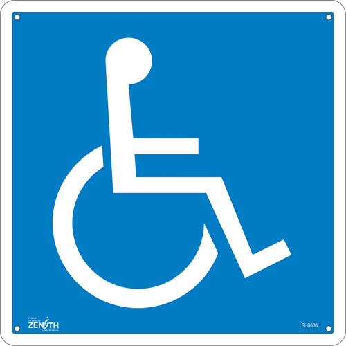 Handicap CSA Standard Safety Sign, 12" x 12", Aluminum, Pictogram Superchem Industries