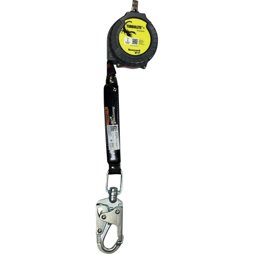 Miller TurboLite+ Scorpion Personal Fall Limiter, 9', Web, Swivel Superchem Industries