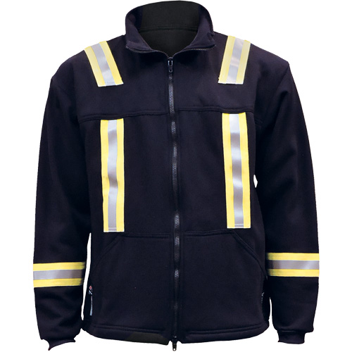 Veste FR ray&eacute;e en molleton &agrave; fermeture &agrave; glissi&egrave;re compl&egrave;te, Petit, Bleu marin Superchem Industries