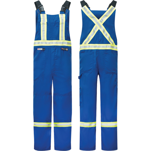 Westex&reg; DH Antistatic 6.5 oz. Flame Resistant Bib Pants, Small, Royal Blue Superchem Industries