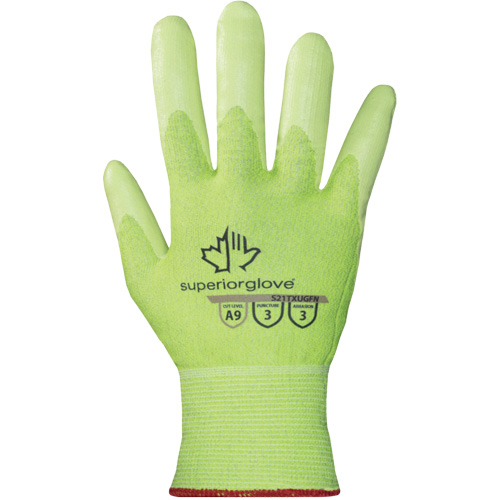 Gants haute visibilit&eacute; r&eacute;sistants &agrave; la coupe S21TXUGFN, Taille 5/2T-petit, Calibre 21, Rev&ecirc;tement Nitrile, Enveloppe en TenActiv, ASTM ANSI niveau A9 Superchem Industries