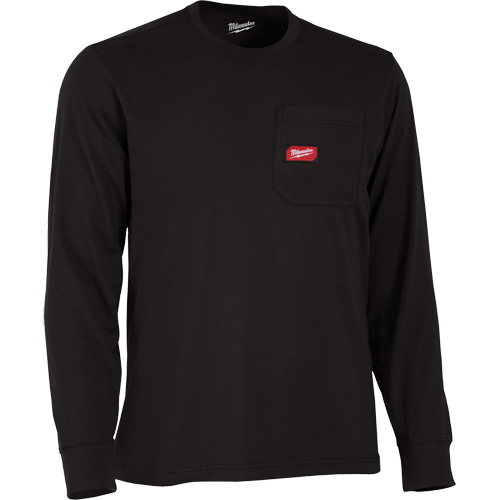 Gridiron Long-Sleeved Pocket-T-Shirt, Men's, Small, Black Superchem Industries