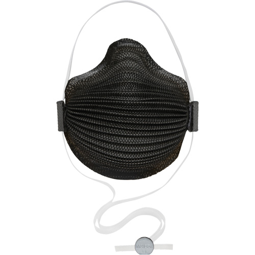 AirWave M Series Black Disposable Masks with SmartStrap&reg; & Nose Flange, N95, NIOSH Certified, Medium/Large Superchem Industries
