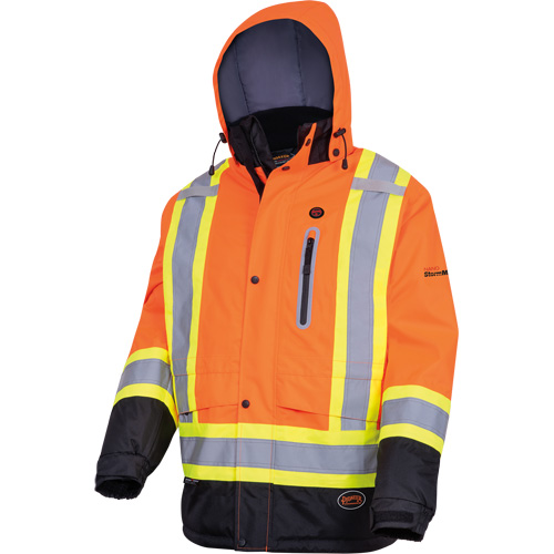 5407 Waterproof Insulated Heated Safety Jacket, Men's, Small, High-Visibility Orange Superchem Industries