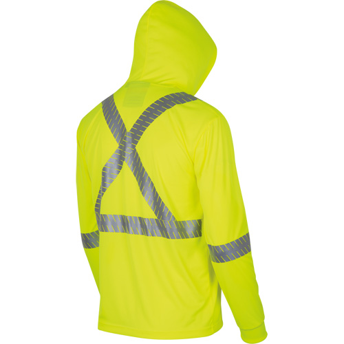 6965 Bird's-Eye Safety Hoodie, Small, High Visibility Lime-Yellow Superchem Industries