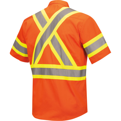 4442 Ultra Cool Short-Sleeved Safety Shirt, Cotton, Small, High Visibility Orange Superchem Industries