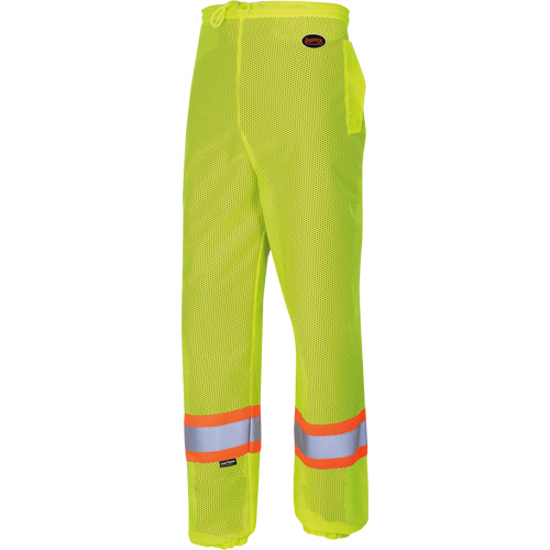 5670 Pantalon de s&eacute;curit&eacute; routi&egrave;re, Polyester, 2T-petit/T-petit, Jaune lime haute visibilit&eacute; Superchem Industries