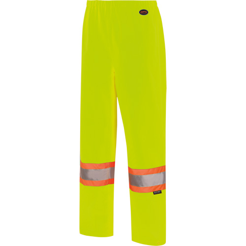 5629W Pantalon &agrave; bavette imperm&eacute;able pour femmes, Polyester/Polyur&eacute;thane, T-petit, Jaune lime haute visibilit&eacute; Superchem Industries