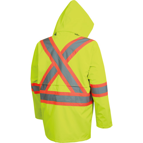 5628 The Rock  Waterproof Safety Jacket, Polyester/Polyurethane, High Visibility Lime-Yellow, Small Superchem Industries