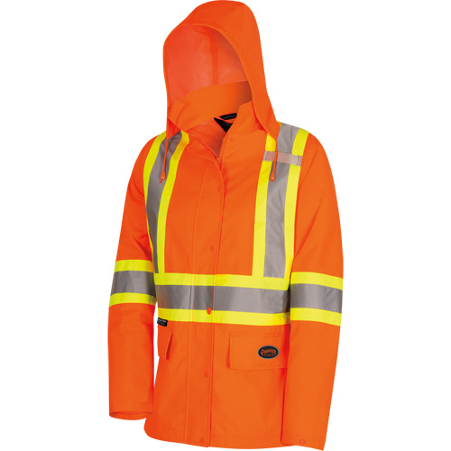 5626W The Rock Women's 300D  Quilted Safety Parka, Polyester/Polyurethane, High Visibility Orange, X-Small Superchem Industries