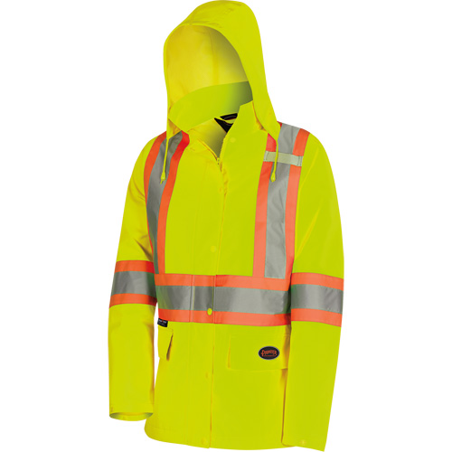 5628W Parka matelass&eacute; de s&eacute;curit&eacute; 300D The Rock, Polyester/Polyur&eacute;thane, Jaune lime haute visibilit&eacute;, T-petit Superchem Industries
