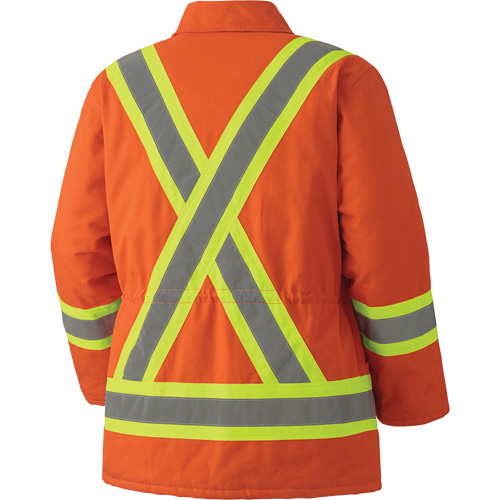 5537A Quilted Duck Safety Parka, High Visibility Orange, Small Superchem Industries