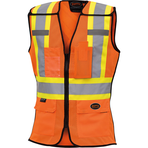 486 Women's High-Visibility Safety Tear-Away Vest, High Visibility Orange, X-Small, Polyester Superchem Industries
