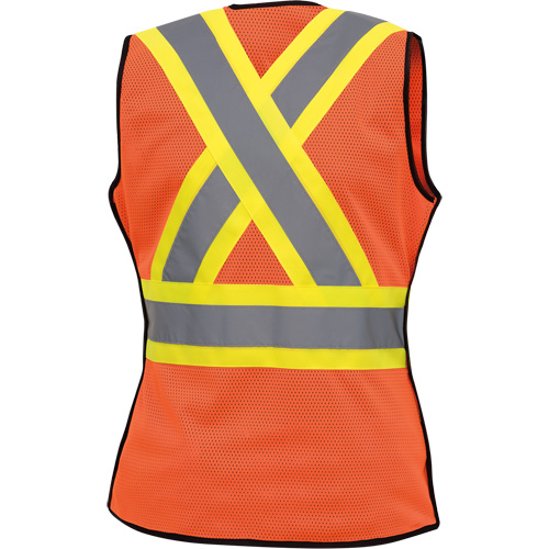 486 Women's High-Visibility Safety Tear-Away Vest, High Visibility Orange, X-Small, Polyester Superchem Industries