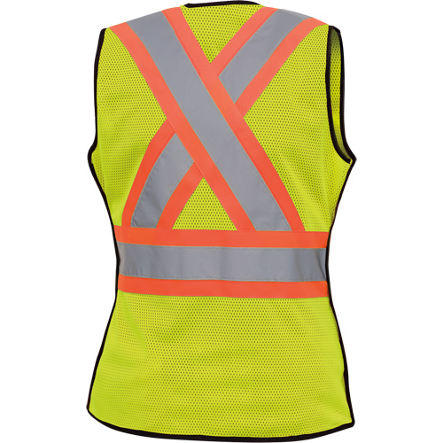 489 Women's High-Visibility Safety Tear-Away Vest, High Visibility Lime-Yellow, X-Small, Polyester Superchem Industries