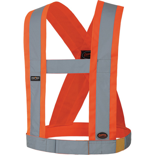 5491 High-Visibility 4" Wide Adjustable Safety Sash, Meets/Exceeds CSA Z96 Class 2 - Level 2, High Visibility Orange, Silver Reflective Colour, One Size Superchem Industries
