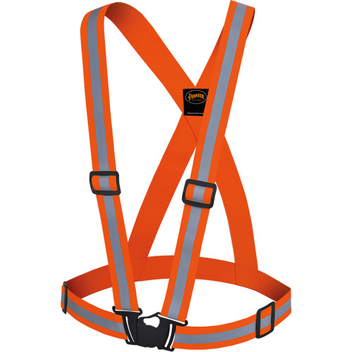 5496 High-Visibility Safety Sash, High Visibility Orange, Silver Reflective Colour, One Size Superchem Industries