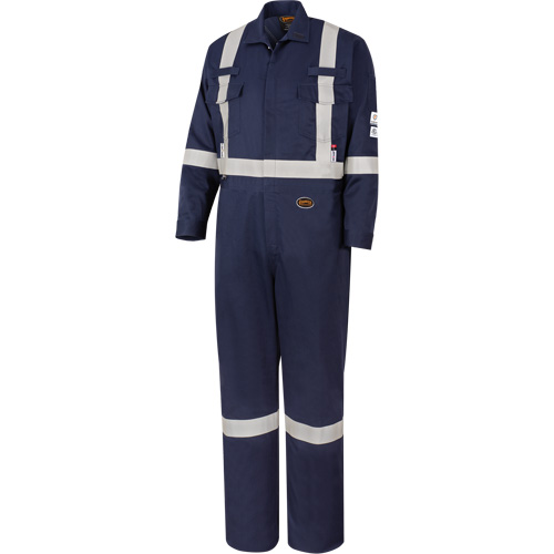 4481T Flash-Gard&reg; FR/Arc Rated Welding Coveralls, 56 (Tall), Navy Blue Superchem Industries