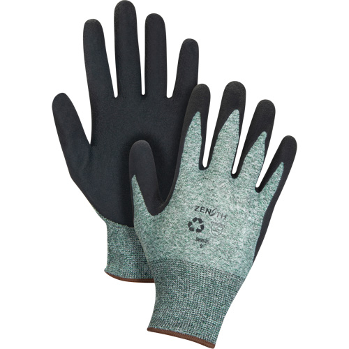 Gants &eacute;cologiques enduits &agrave; prise cr&ecirc;p&eacute;e, 9, R&ecirc;vetement Mousse de latex, Calibre 15, Enveloppe en Nylon/rPET Superchem Industries
